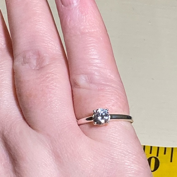 Swarovski Cubic Zirconia and Sterling Silver Solitaire Ring - Picture 6 of 10